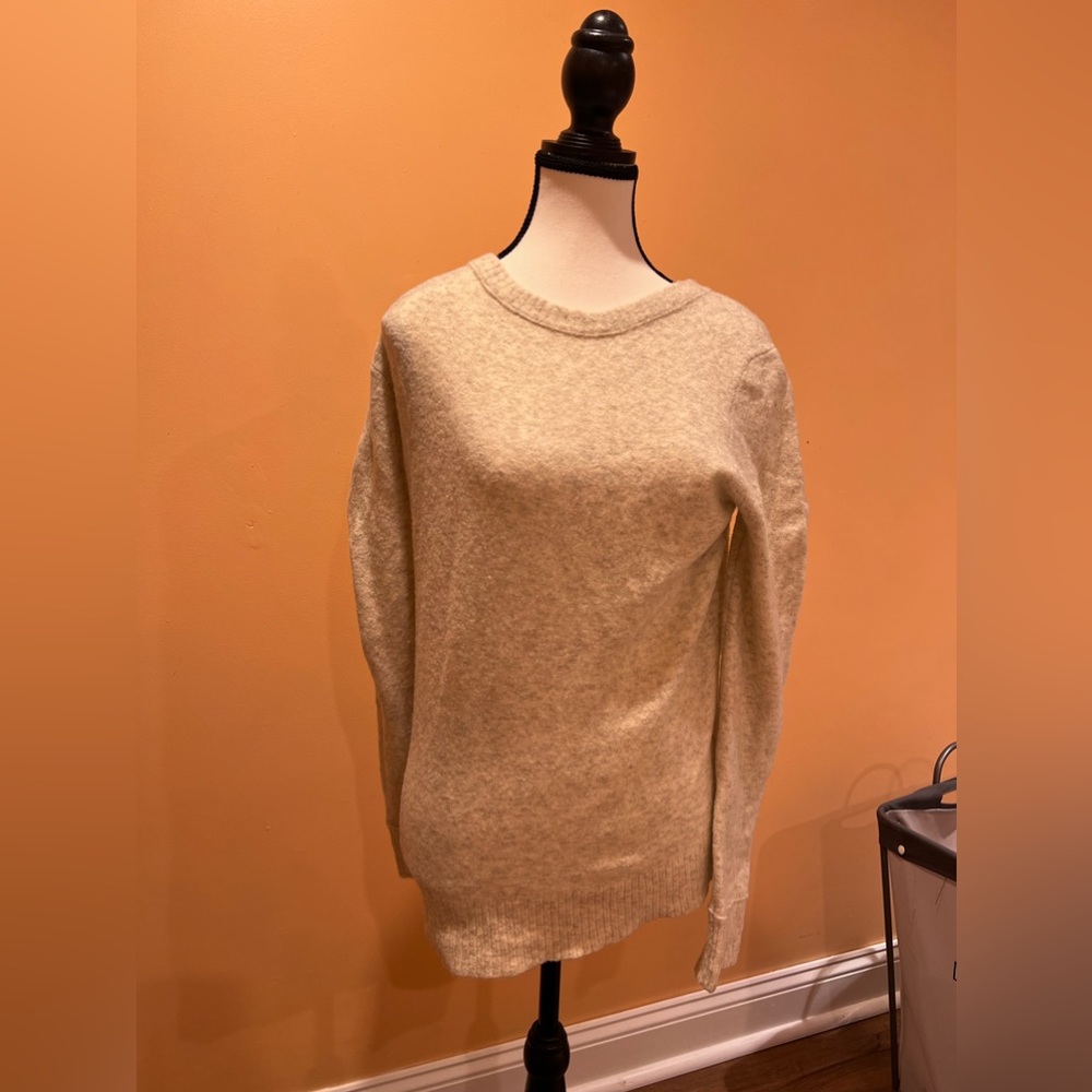 J Crew white fleece sweater